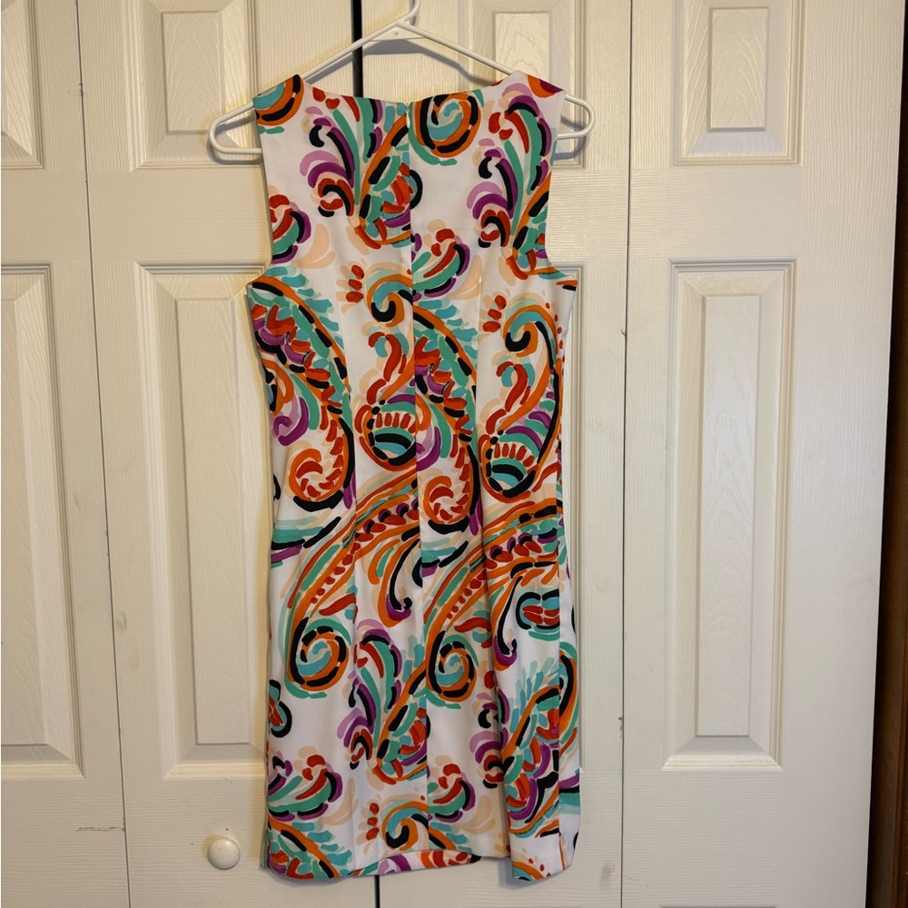 Alyx Sheath Dress in Blue and Orange for Cocktail Events